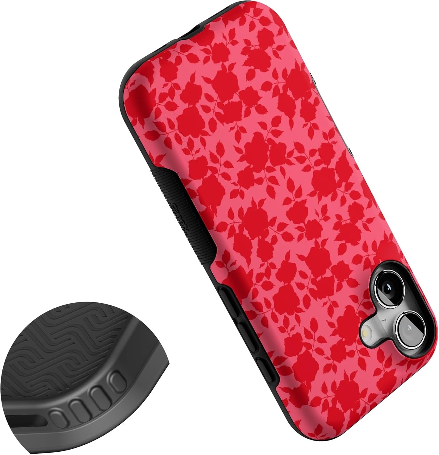 image:imageCasely iPhone 17 Case Starfish Wishes Coral Pink Shimmer Bold Protective Design MagSafe Compatible DesignRose Garden Red Aesthetic