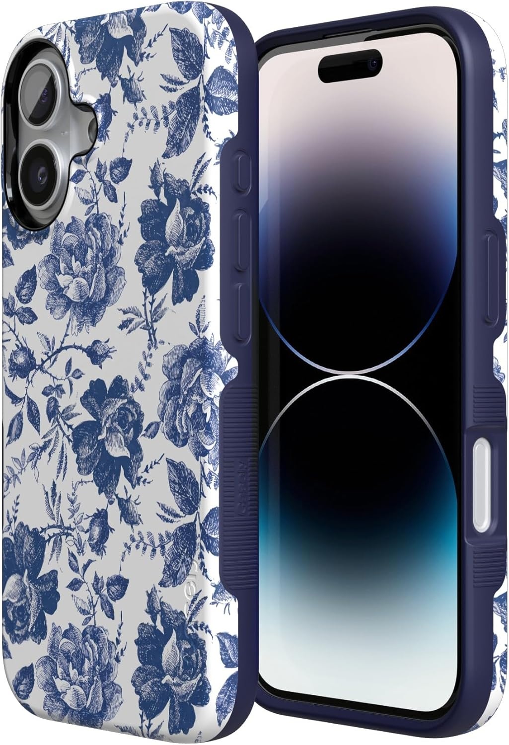 image:imageCasely iPhone 17 Case Starfish Wishes Coral Pink Shimmer Bold Protective Design MagSafe Compatible DesignRose to Fame Blue White Rose Floral