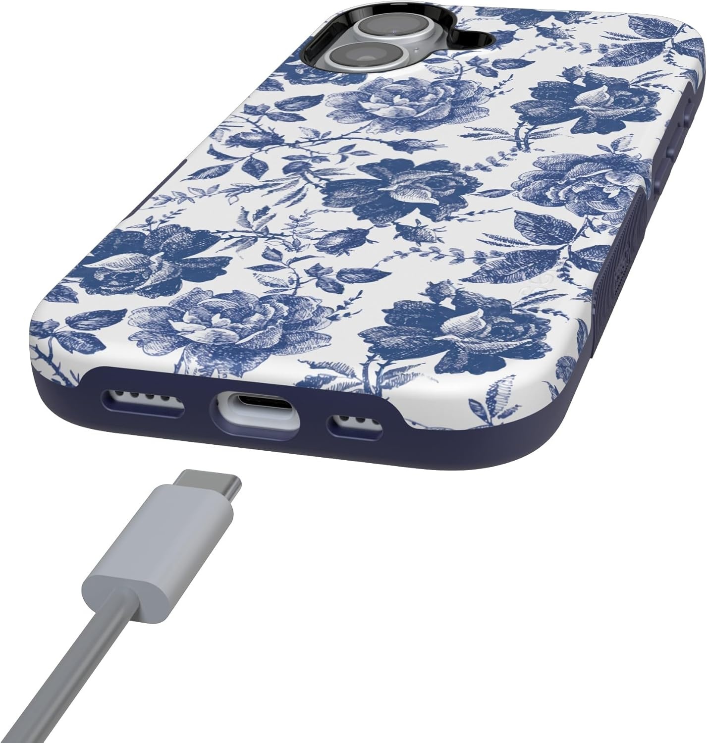 image:imageCasely iPhone 17 Case Starfish Wishes Coral Pink Shimmer Bold Protective Design MagSafe Compatible DesignRose to Fame Blue White Rose Floral