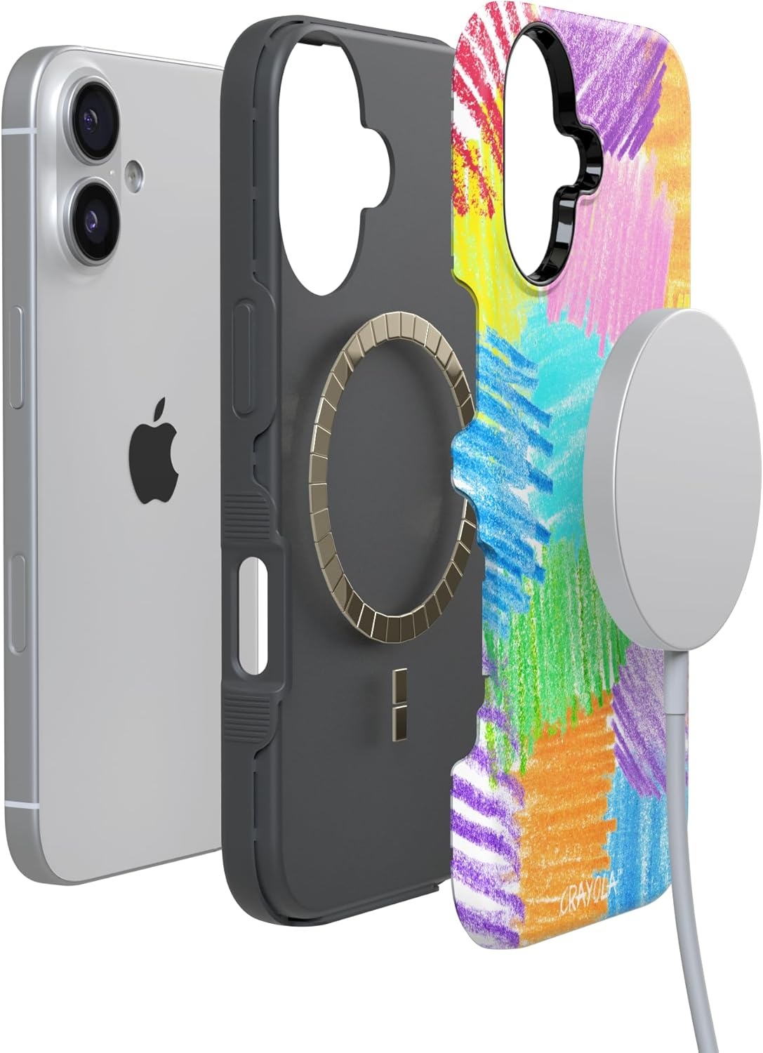 image:imageCasely iPhone 17 Case Starfish Wishes Coral Pink Shimmer Bold Protective Design MagSafe Compatible DesignScribble Me That Crayola Rainbow Pencil