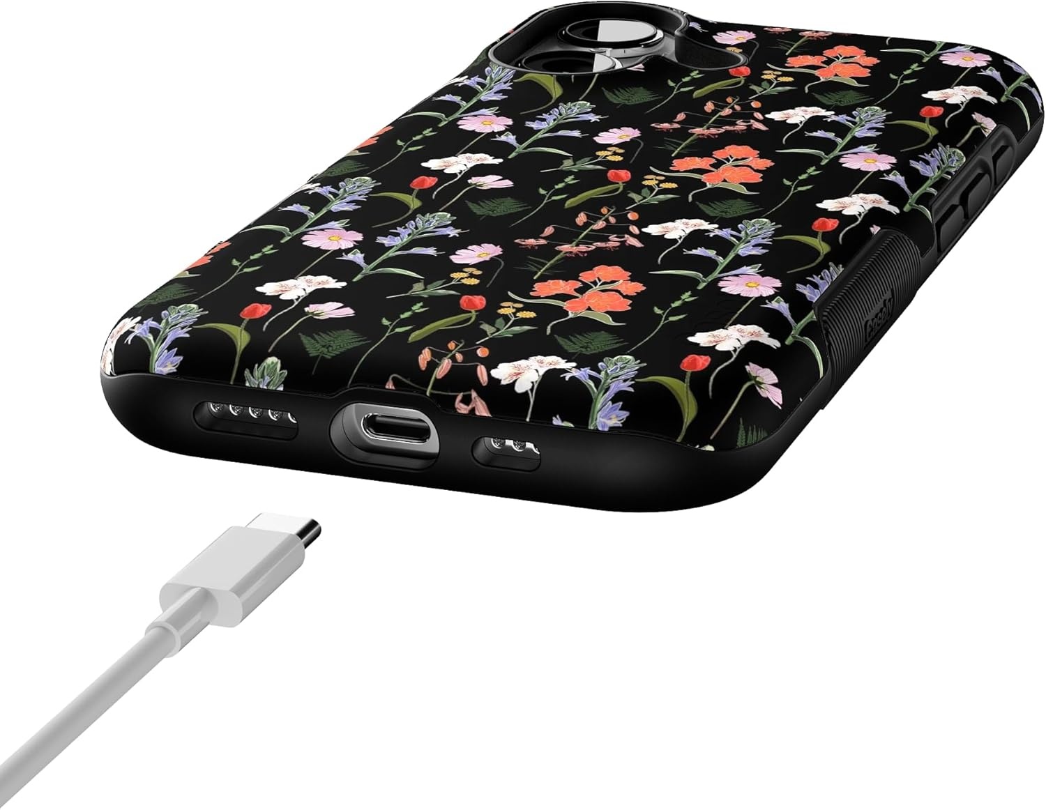 image:imageCasely iPhone 17 Case Starfish Wishes Coral Pink Shimmer Bold Protective Design MagSafe Compatible DesignSecret Garden Mixed Floral