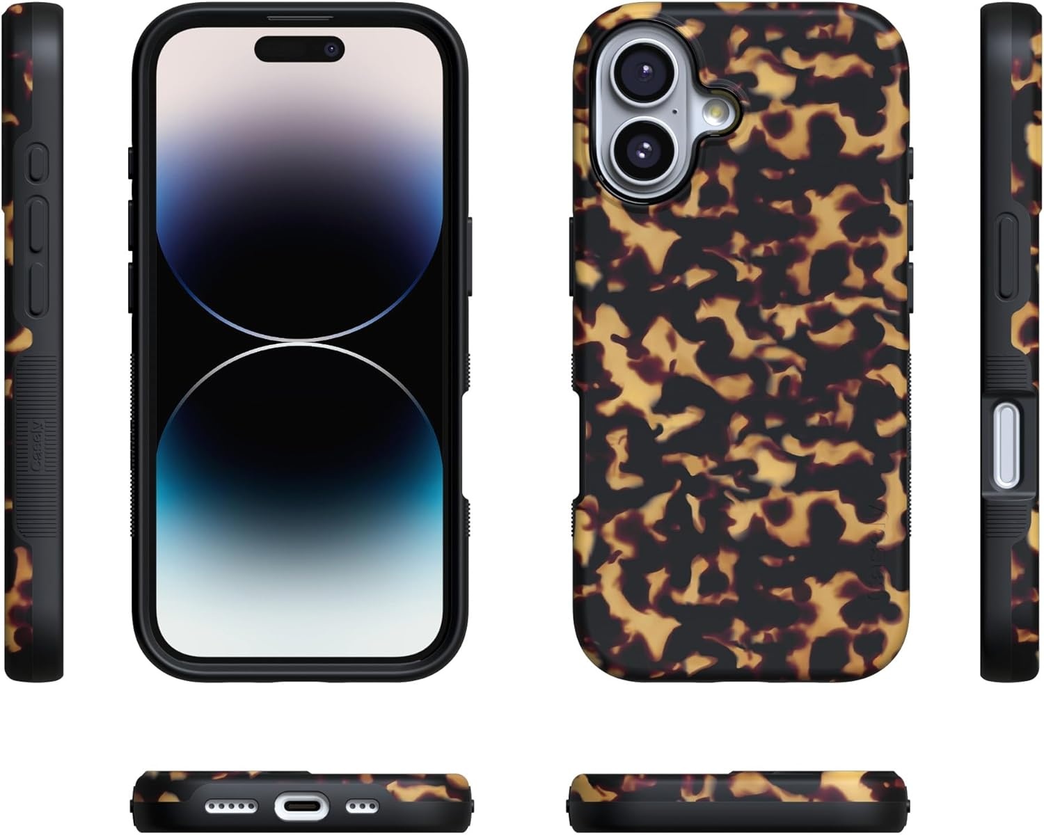 image:imageCasely iPhone 17 Case Starfish Wishes Coral Pink Shimmer Bold Protective Design MagSafe Compatible DesignShell Shocked Tortoise Print