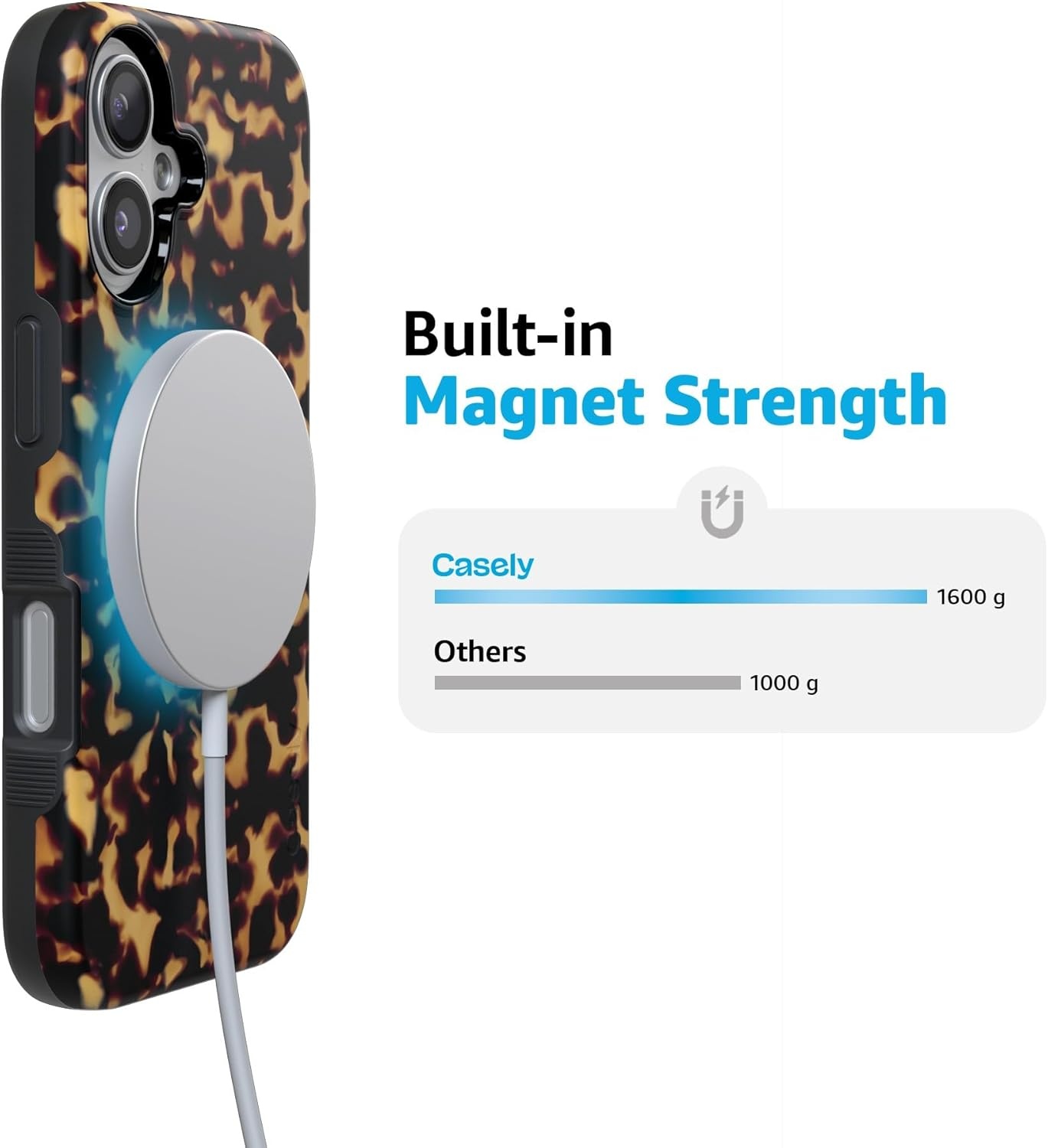 image:imageCasely iPhone 17 Case Starfish Wishes Coral Pink Shimmer Bold Protective Design MagSafe Compatible DesignShell Shocked Tortoise Print