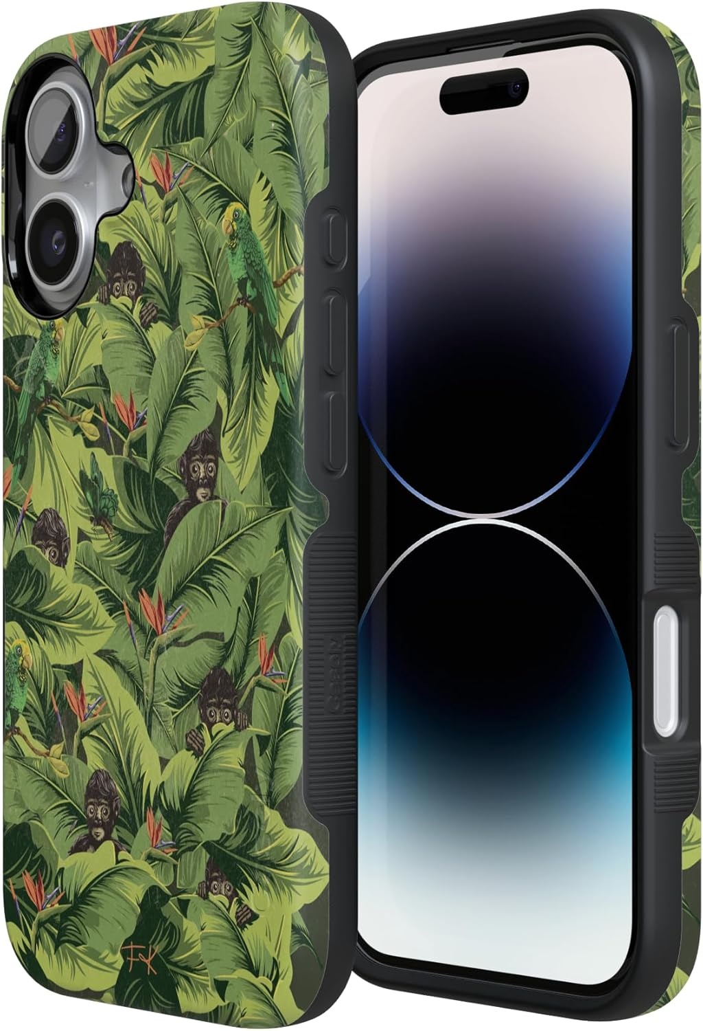 image:imageCasely iPhone 17 Case Starfish Wishes Coral Pink Shimmer Bold Protective Design MagSafe Compatible DesignSneaky Monkeys Frida Kahlo Jungle Floral
