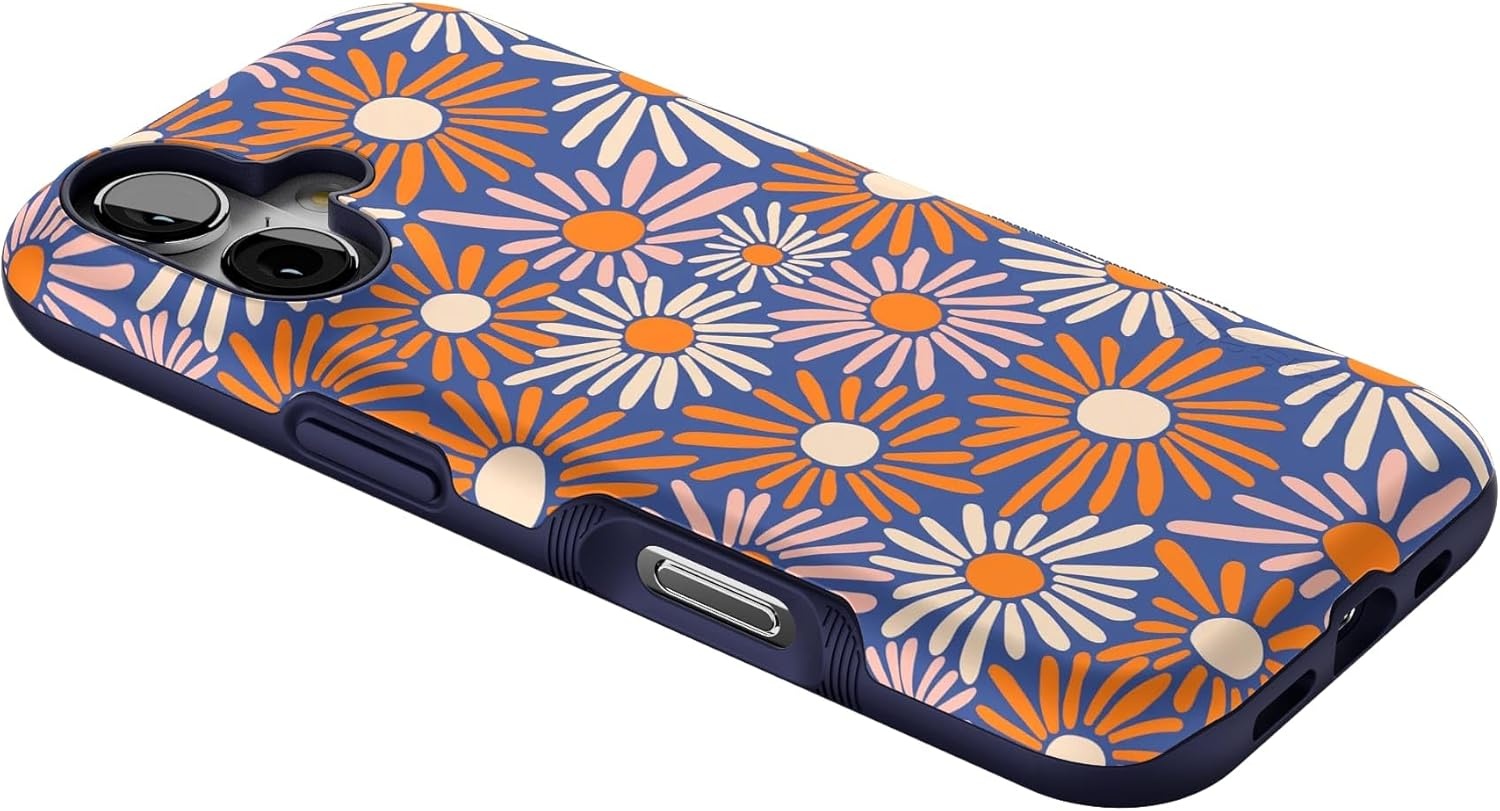 image:imageCasely iPhone 17 Case Starfish Wishes Coral Pink Shimmer Bold Protective Design MagSafe Compatible DesignSpring Forward Daisy Floral