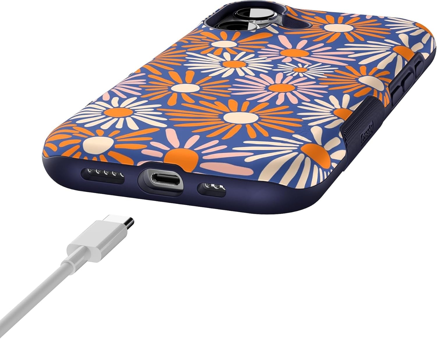 image:imageCasely iPhone 17 Case Starfish Wishes Coral Pink Shimmer Bold Protective Design MagSafe Compatible DesignSpring Forward Daisy Floral