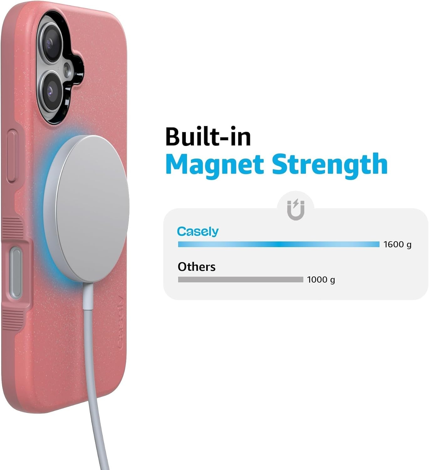 image:imageCasely iPhone 17 Case Starfish Wishes Coral Pink Shimmer Bold Protective Design MagSafe Compatible DesignStarfish Wishes Coral Pink Shimmer