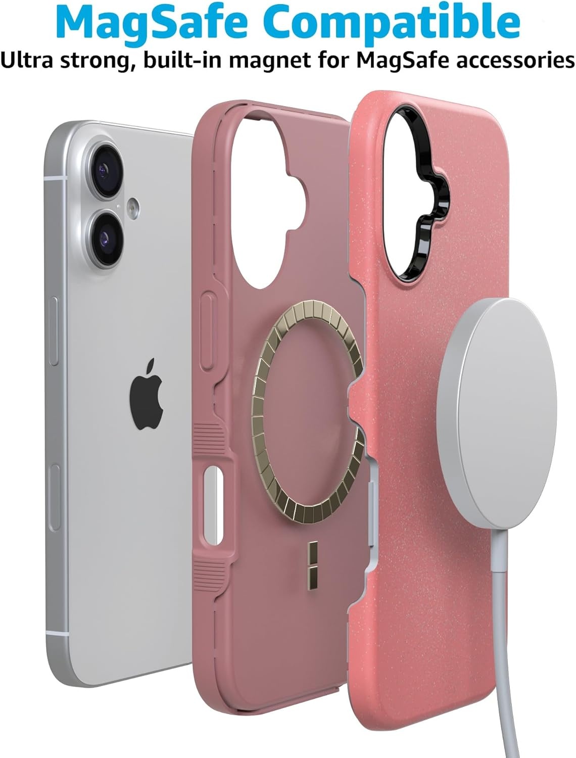image:imageCasely iPhone 17 Case Starfish Wishes Coral Pink Shimmer Bold Protective Design MagSafe Compatible DesignStarfish Wishes Coral Pink Shimmer
