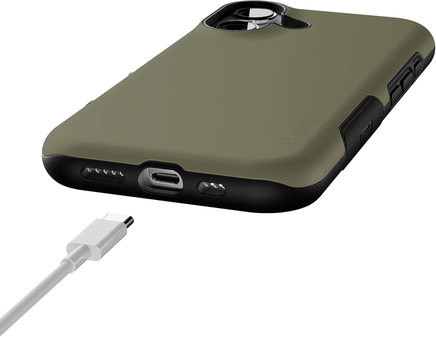 image:imageCasely iPhone 17 Case Starfish Wishes Coral Pink Shimmer Bold Protective Design MagSafe Compatible DesignThe Boyfriend Collection Army Green