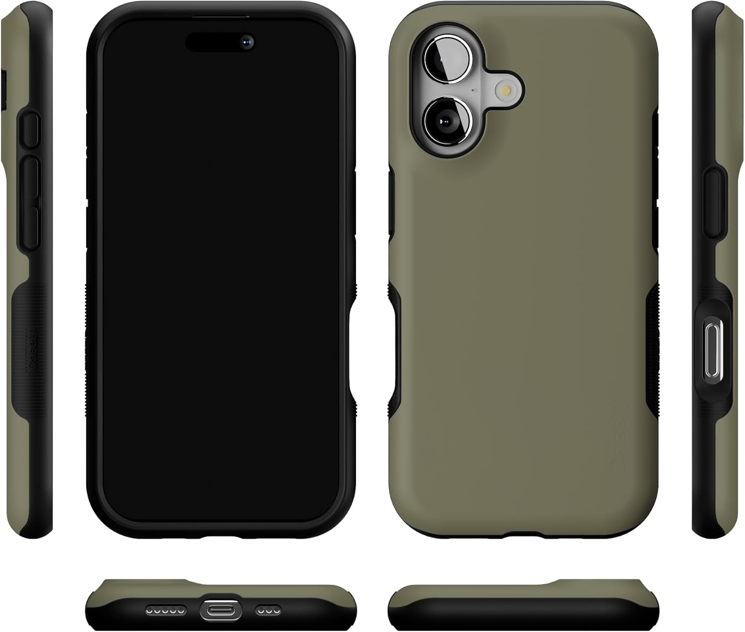 image:imageCasely iPhone 17 Case Starfish Wishes Coral Pink Shimmer Bold Protective Design MagSafe Compatible DesignThe Boyfriend Collection Army Green