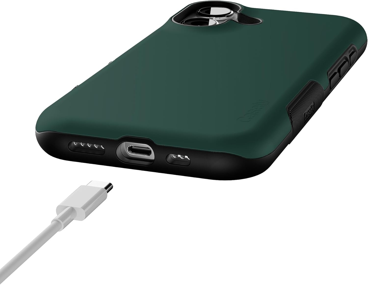 image:imageCasely iPhone 17 Case Starfish Wishes Coral Pink Shimmer Bold Protective Design MagSafe Compatible DesignThe Boyfriend Collection Forest Green