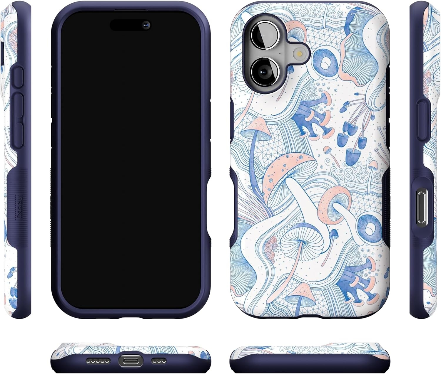 image:imageCasely iPhone 17 Case Starfish Wishes Coral Pink Shimmer Bold Protective Design MagSafe Compatible DesignThe Fun Guy Enchanted Forest Mushroom Floral