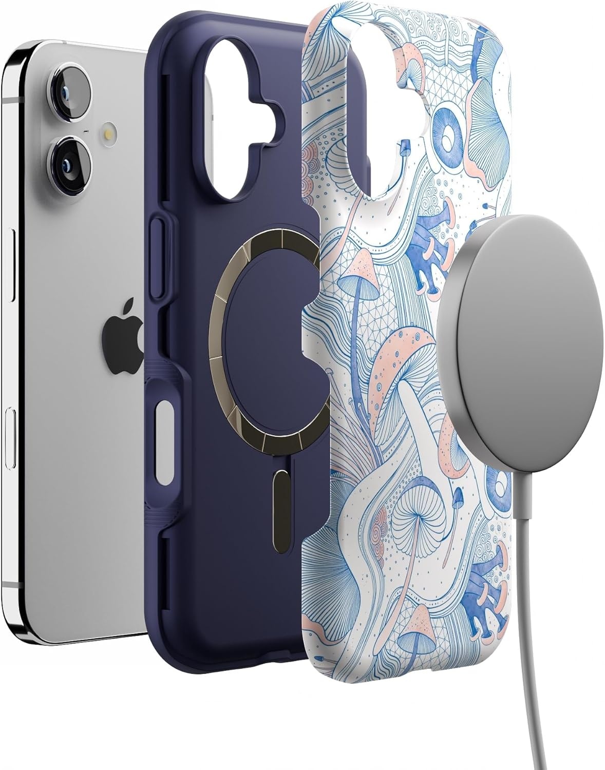 image:imageCasely iPhone 17 Case Starfish Wishes Coral Pink Shimmer Bold Protective Design MagSafe Compatible DesignThe Fun Guy Enchanted Forest Mushroom Floral