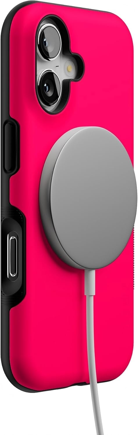 image:imageCasely iPhone 17 Case Starfish Wishes Coral Pink Shimmer Bold Protective Design MagSafe Compatible DesignThink Pink Solid Neon Pink