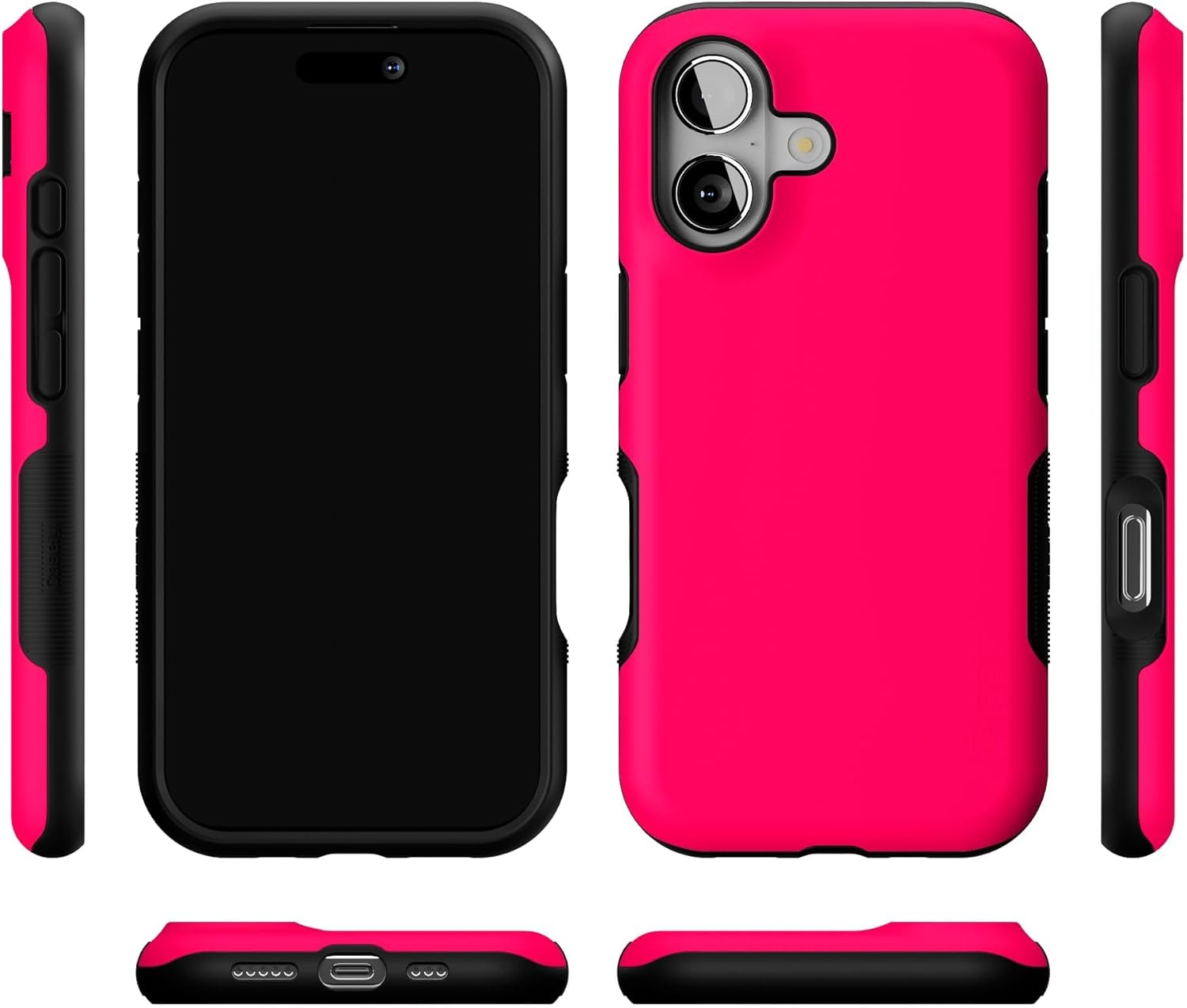 image:imageCasely iPhone 17 Case Starfish Wishes Coral Pink Shimmer Bold Protective Design MagSafe Compatible DesignThink Pink Solid Neon Pink