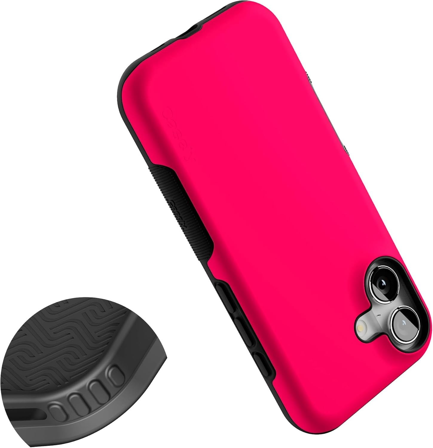 image:imageCasely iPhone 17 Case Starfish Wishes Coral Pink Shimmer Bold Protective Design MagSafe Compatible DesignThink Pink Solid Neon Pink