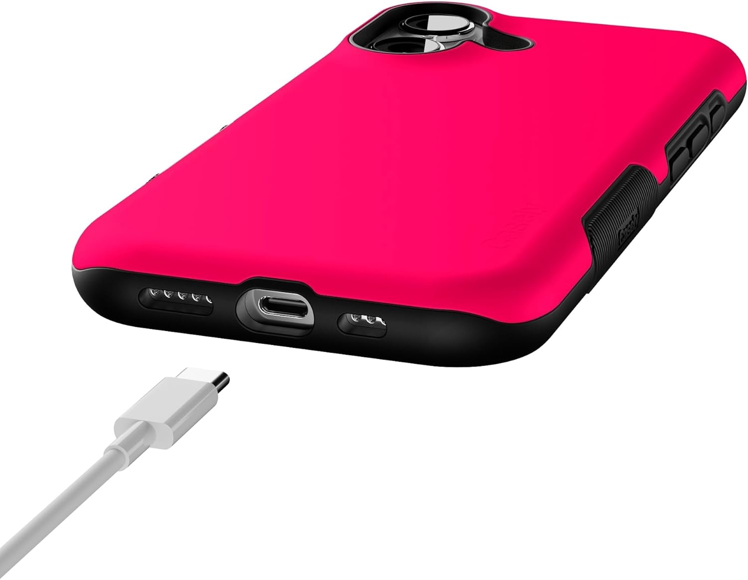 image:imageCasely iPhone 17 Case Starfish Wishes Coral Pink Shimmer Bold Protective Design MagSafe Compatible DesignThink Pink Solid Neon Pink