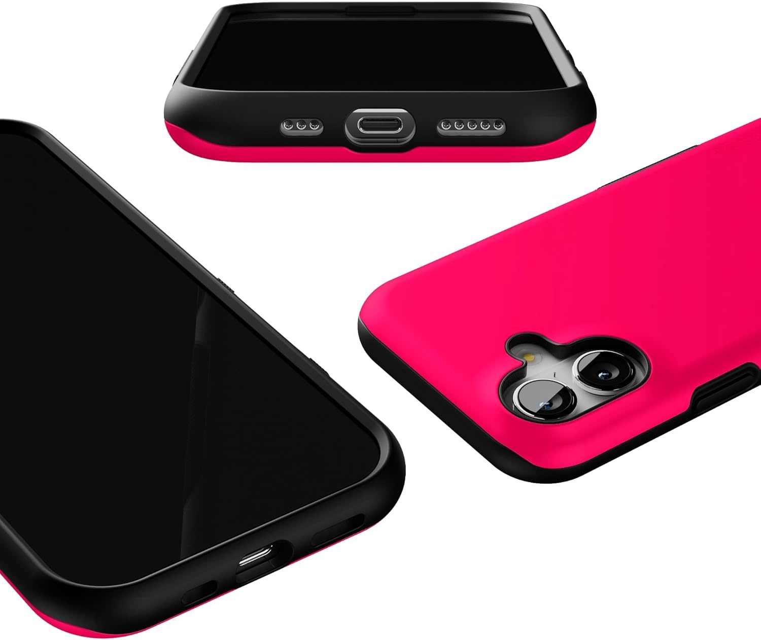 image:imageCasely iPhone 17 Case Starfish Wishes Coral Pink Shimmer Bold Protective Design MagSafe Compatible DesignThink Pink Solid Neon Pink