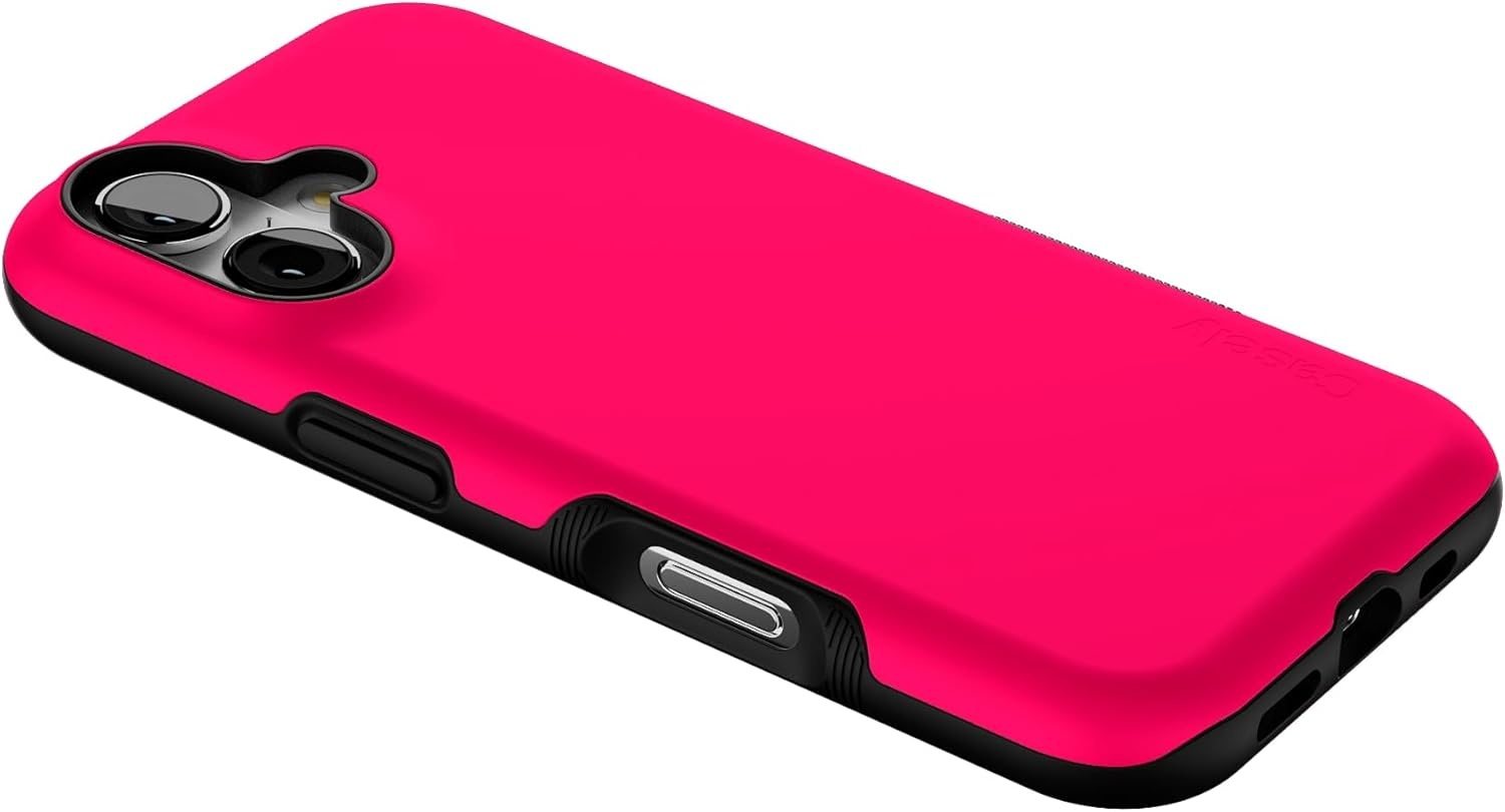 image:imageCasely iPhone 17 Case Starfish Wishes Coral Pink Shimmer Bold Protective Design MagSafe Compatible DesignThink Pink Solid Neon Pink