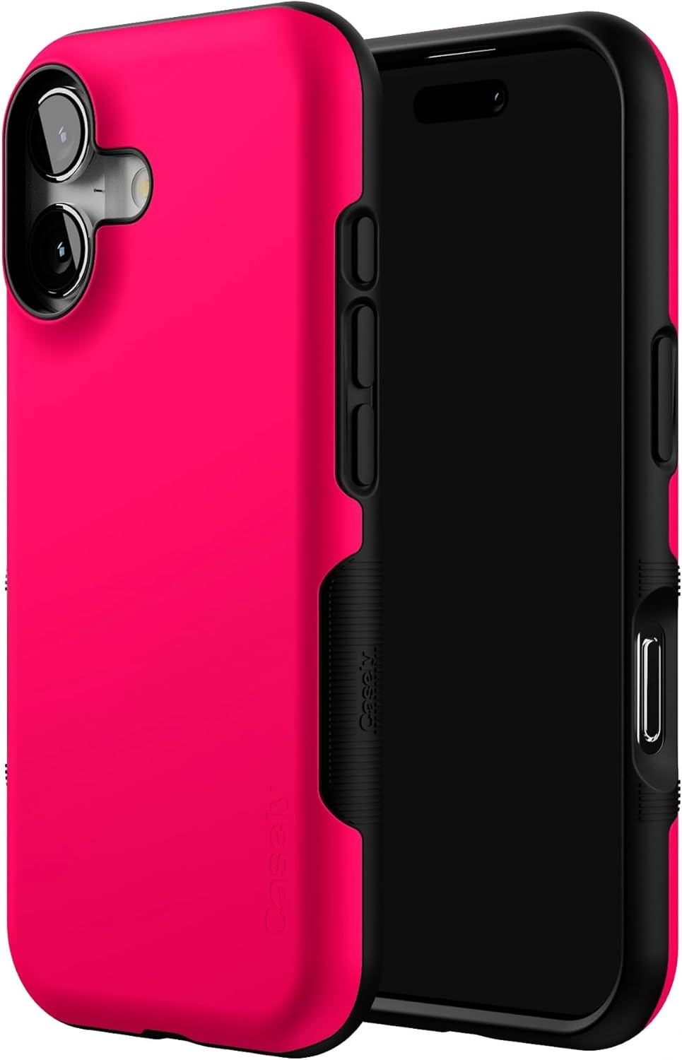 image:imageCasely iPhone 17 Case Starfish Wishes Coral Pink Shimmer Bold Protective Design MagSafe Compatible DesignThink Pink Solid Neon Pink