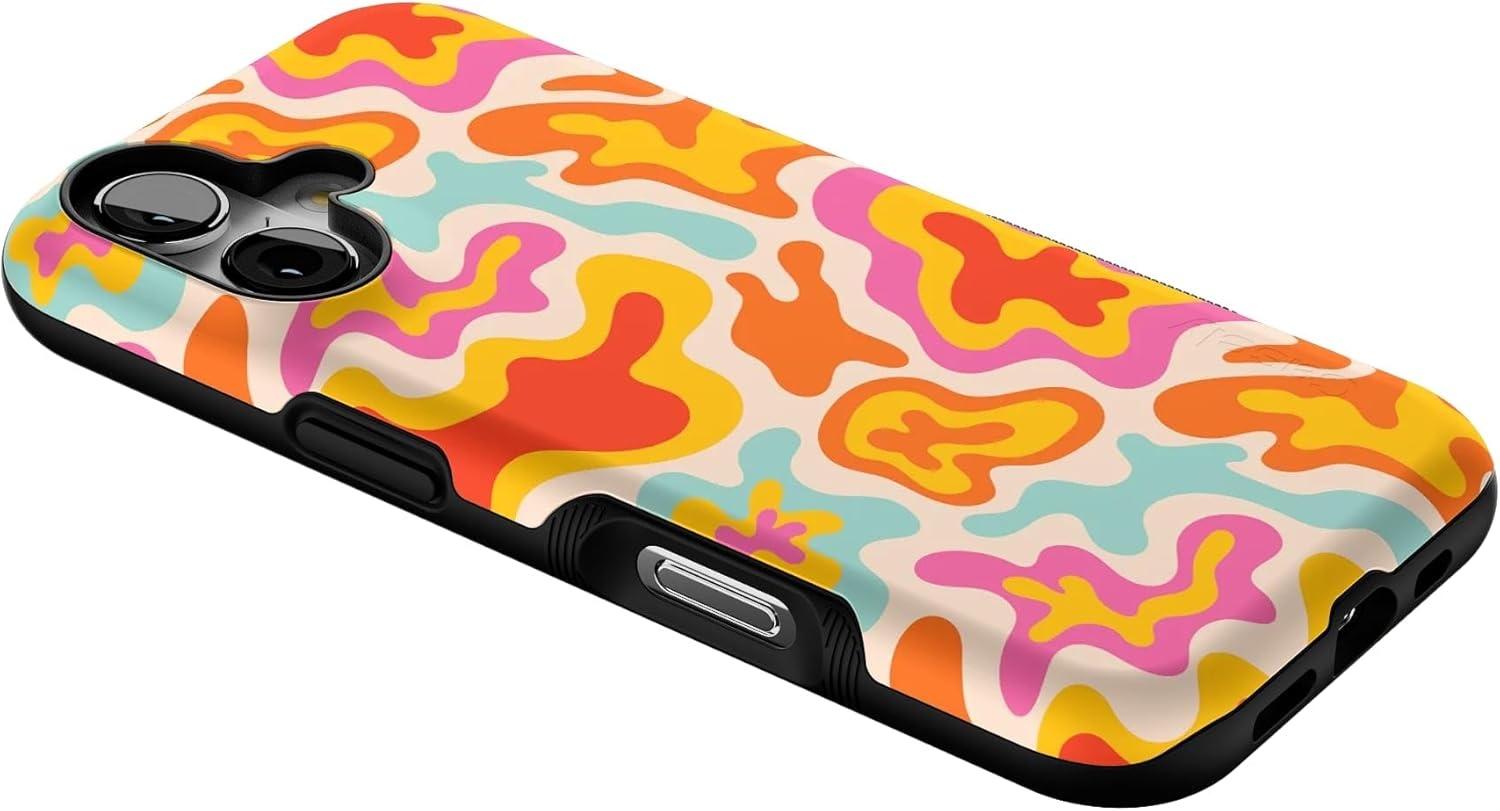 image:imageCasely iPhone 17 Case Starfish Wishes Coral Pink Shimmer Bold Protective Design MagSafe Compatible DesignTropical Color Splash Abstract Retro