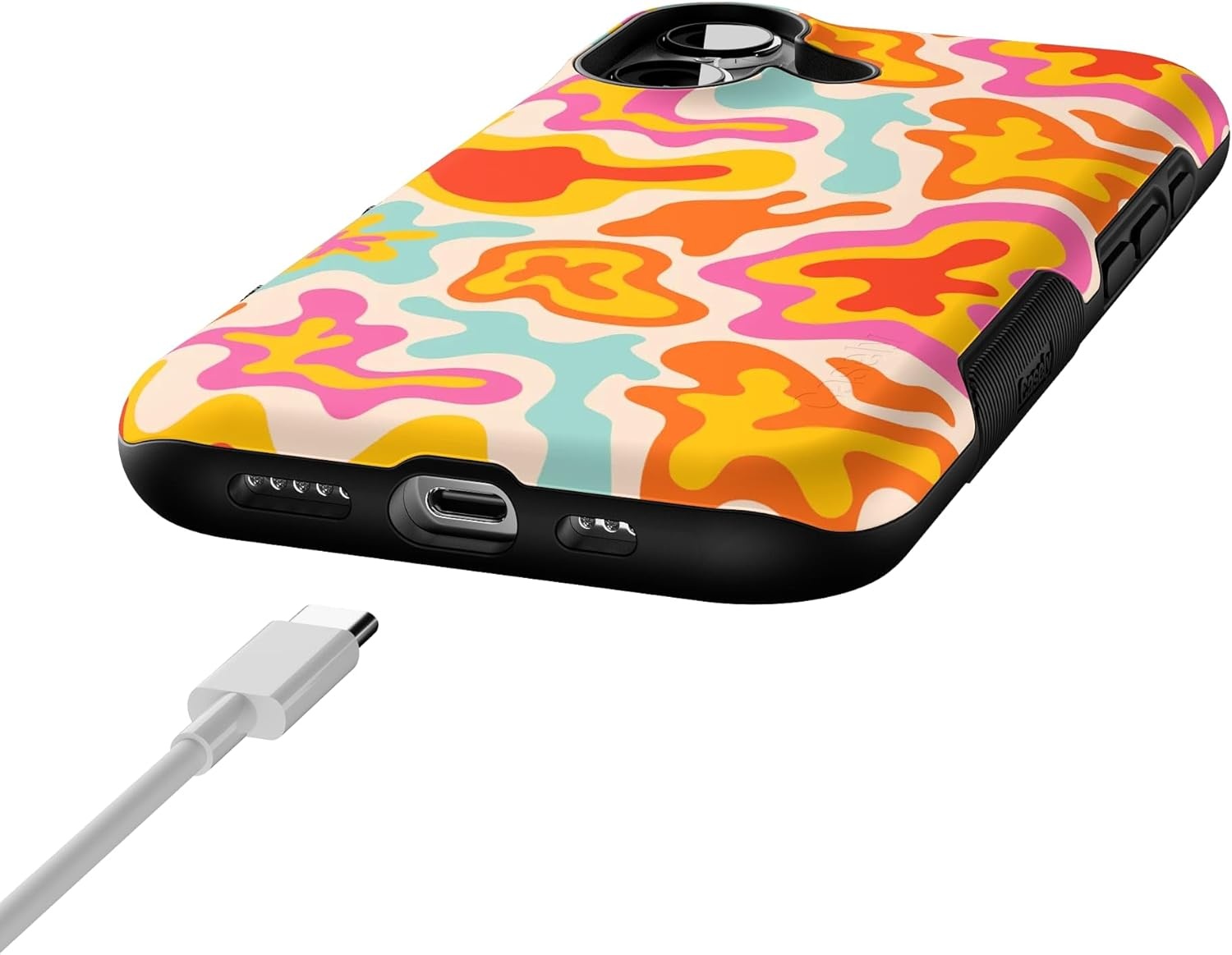 image:imageCasely iPhone 17 Case Starfish Wishes Coral Pink Shimmer Bold Protective Design MagSafe Compatible DesignTropical Color Splash Abstract Retro