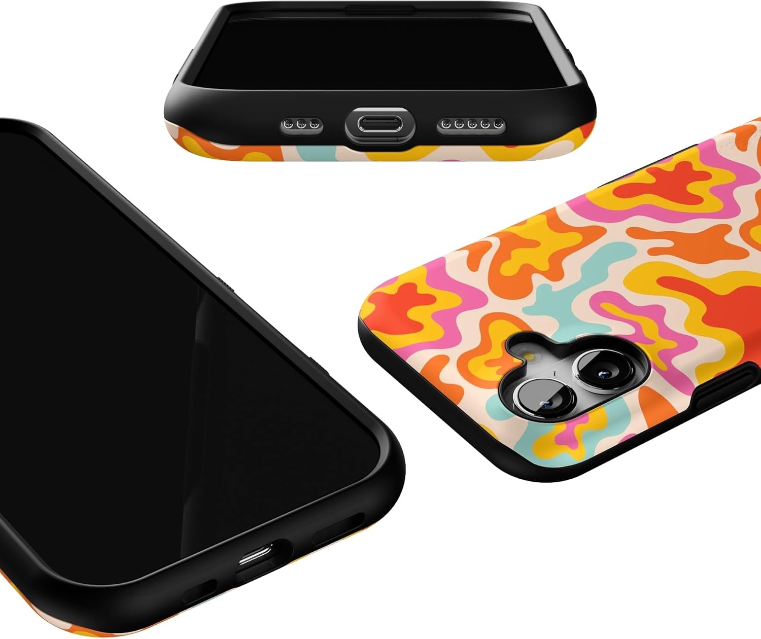 image:imageCasely iPhone 17 Case Starfish Wishes Coral Pink Shimmer Bold Protective Design MagSafe Compatible DesignTropical Color Splash Abstract Retro