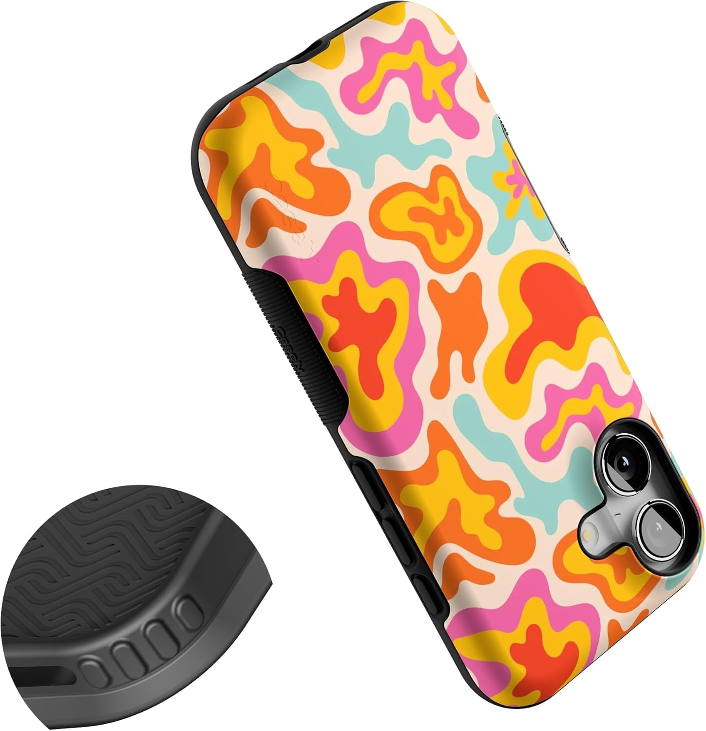 image:imageCasely iPhone 17 Case Starfish Wishes Coral Pink Shimmer Bold Protective Design MagSafe Compatible DesignTropical Color Splash Abstract Retro