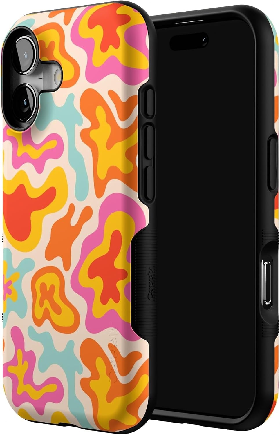 image:imageCasely iPhone 17 Case Starfish Wishes Coral Pink Shimmer Bold Protective Design MagSafe Compatible DesignTropical Color Splash Abstract Retro
