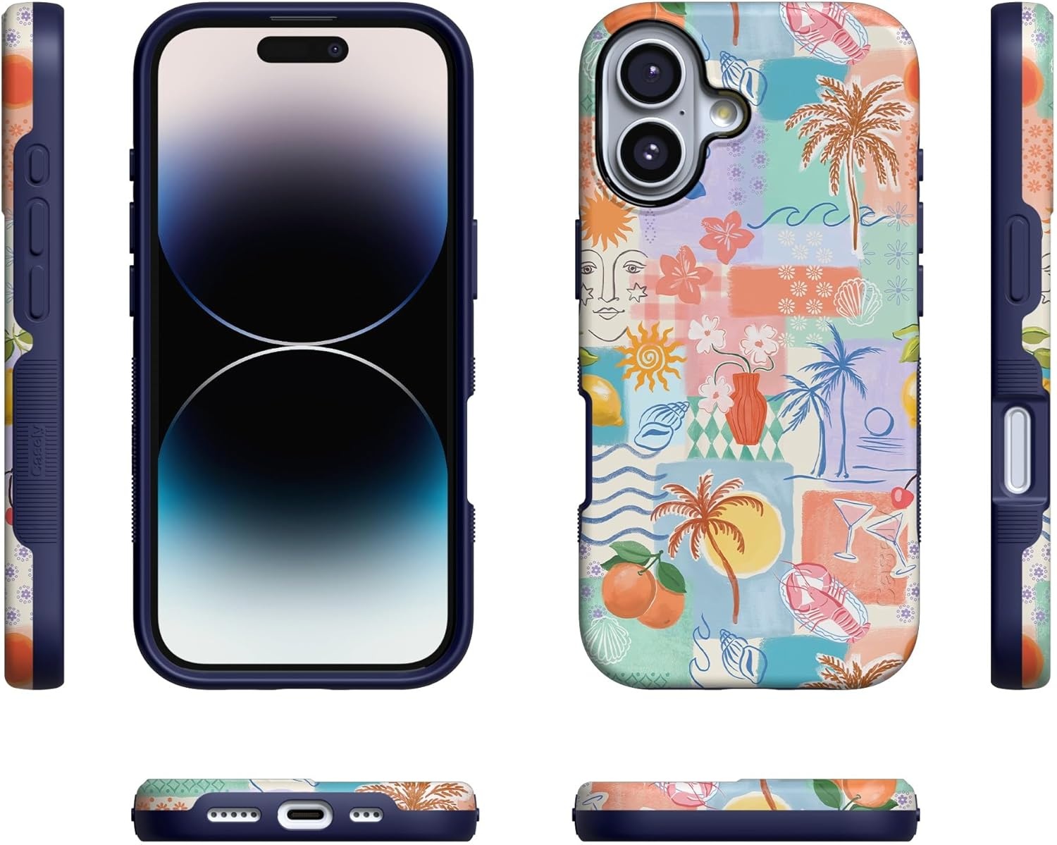 image:imageCasely iPhone 17 Case Starfish Wishes Coral Pink Shimmer Bold Protective Design MagSafe Compatible DesignTropical Heat Beachy Collage