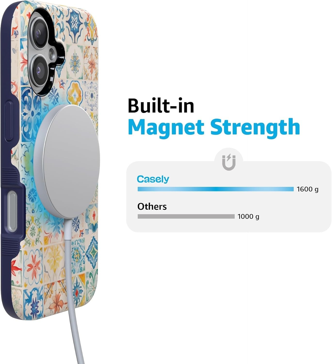 image:imageCasely iPhone 17 Case Starfish Wishes Coral Pink Shimmer Bold Protective Design MagSafe Compatible DesignTuscan Tiles Dolce Vita