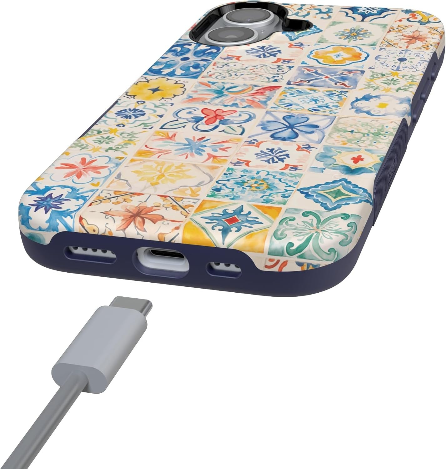 image:imageCasely iPhone 17 Case Starfish Wishes Coral Pink Shimmer Bold Protective Design MagSafe Compatible DesignTuscan Tiles Dolce Vita