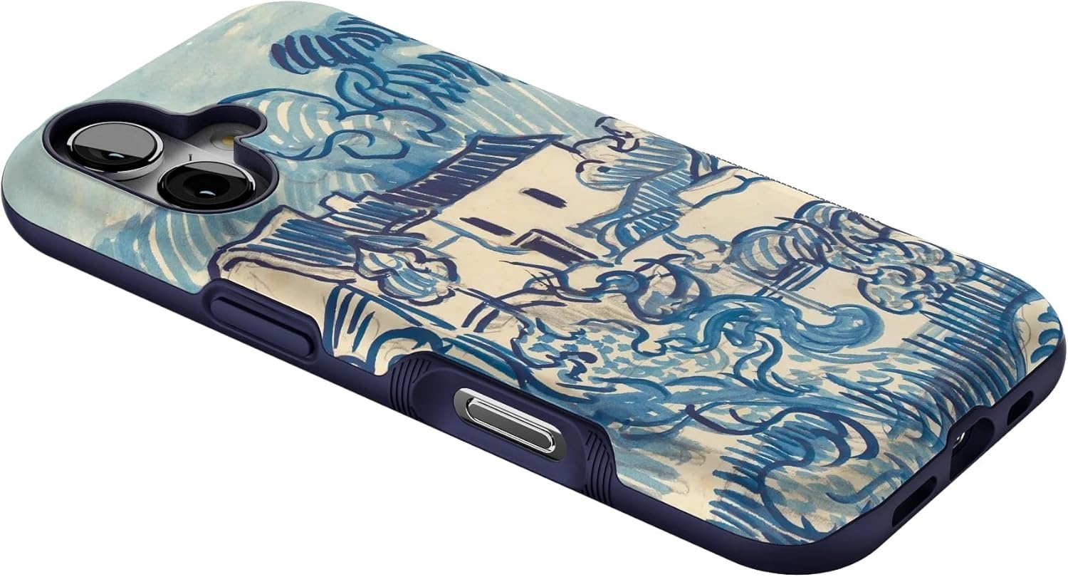 image:imageCasely iPhone 17 Case Starfish Wishes Coral Pink Shimmer Bold Protective Design MagSafe Compatible DesignVan Gogh Landscape With Houses