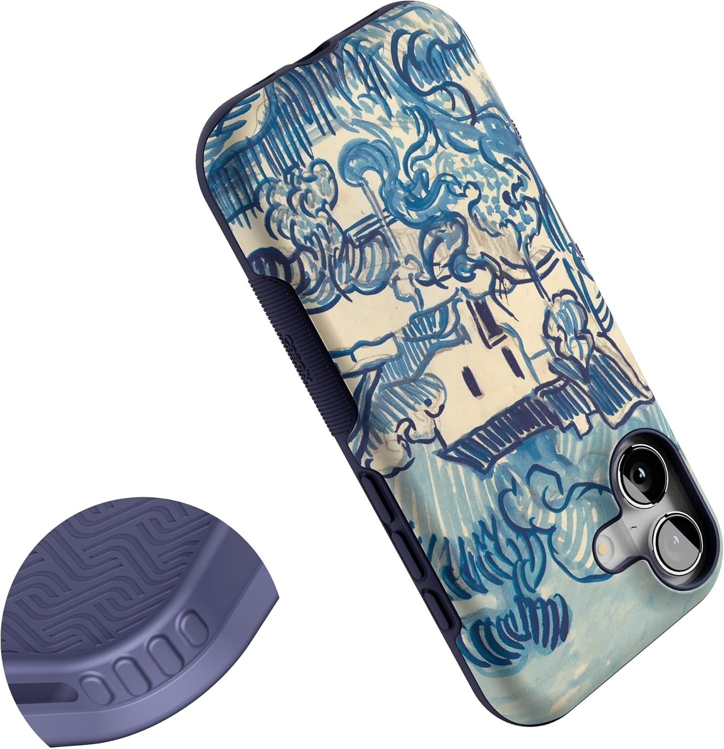 image:imageCasely iPhone 17 Case Starfish Wishes Coral Pink Shimmer Bold Protective Design MagSafe Compatible DesignVan Gogh Landscape With Houses