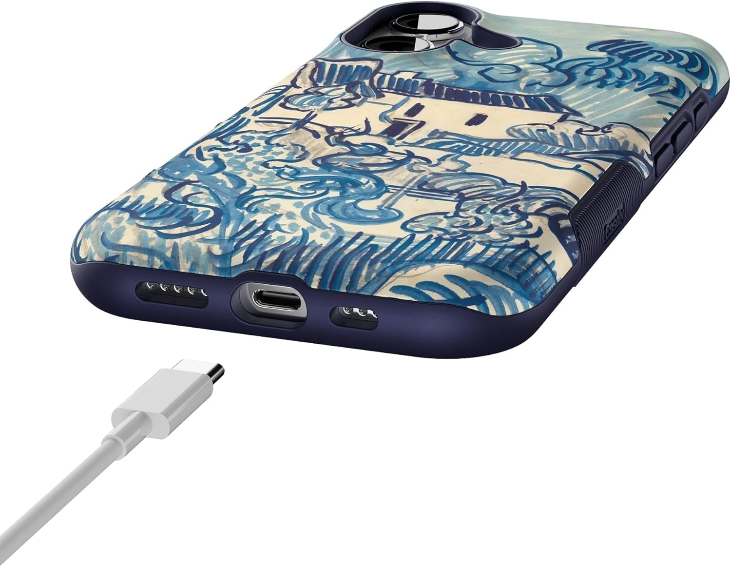 image:imageCasely iPhone 17 Case Starfish Wishes Coral Pink Shimmer Bold Protective Design MagSafe Compatible DesignVan Gogh Landscape With Houses
