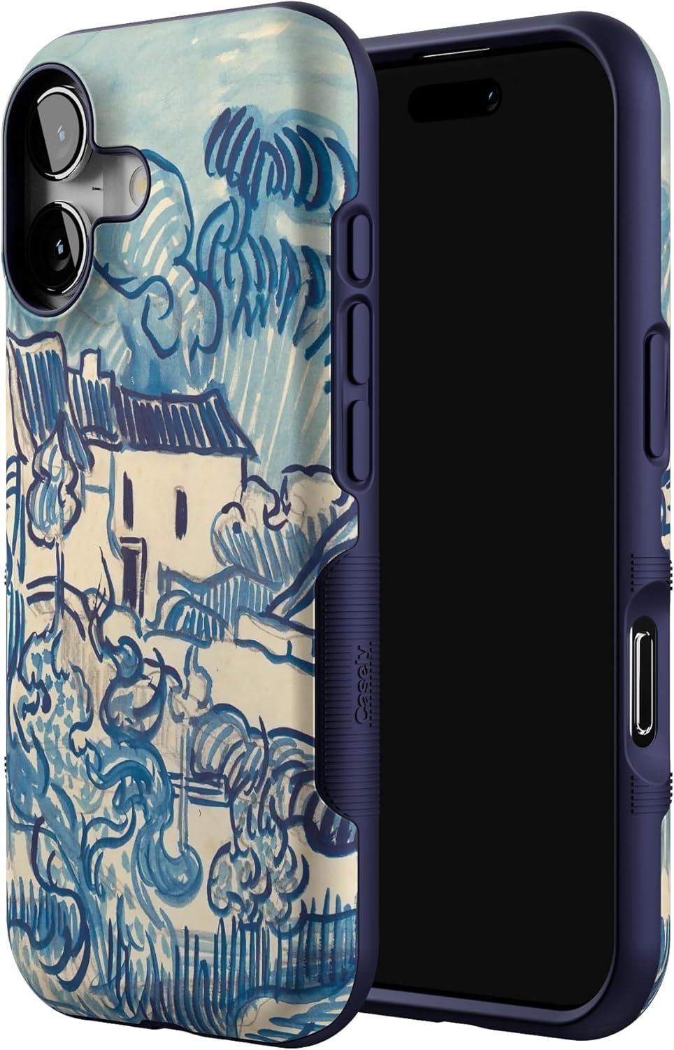 image:imageCasely iPhone 17 Case Starfish Wishes Coral Pink Shimmer Bold Protective Design MagSafe Compatible DesignVan Gogh Landscape With Houses