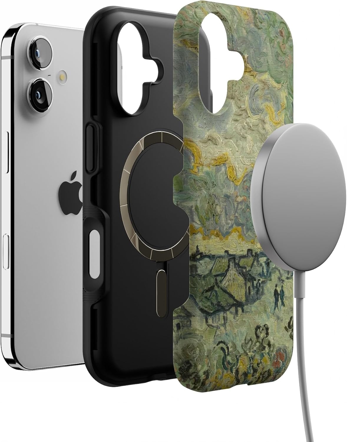 image:imageCasely iPhone 17 Case Starfish Wishes Coral Pink Shimmer Bold Protective Design MagSafe Compatible DesignVan Gogh Reminiscence of Vincent