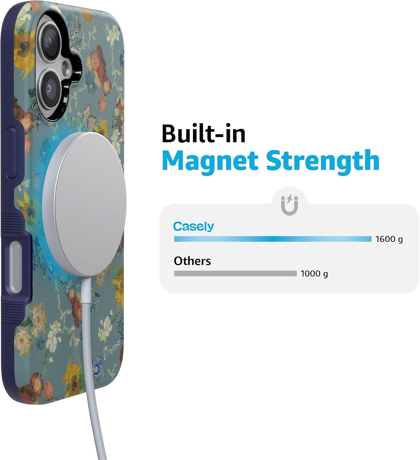 image:imageCasely iPhone 17 Case Starfish Wishes Coral Pink Shimmer Bold Protective Design MagSafe Compatible DesignVan Gogh Vincents Flowers