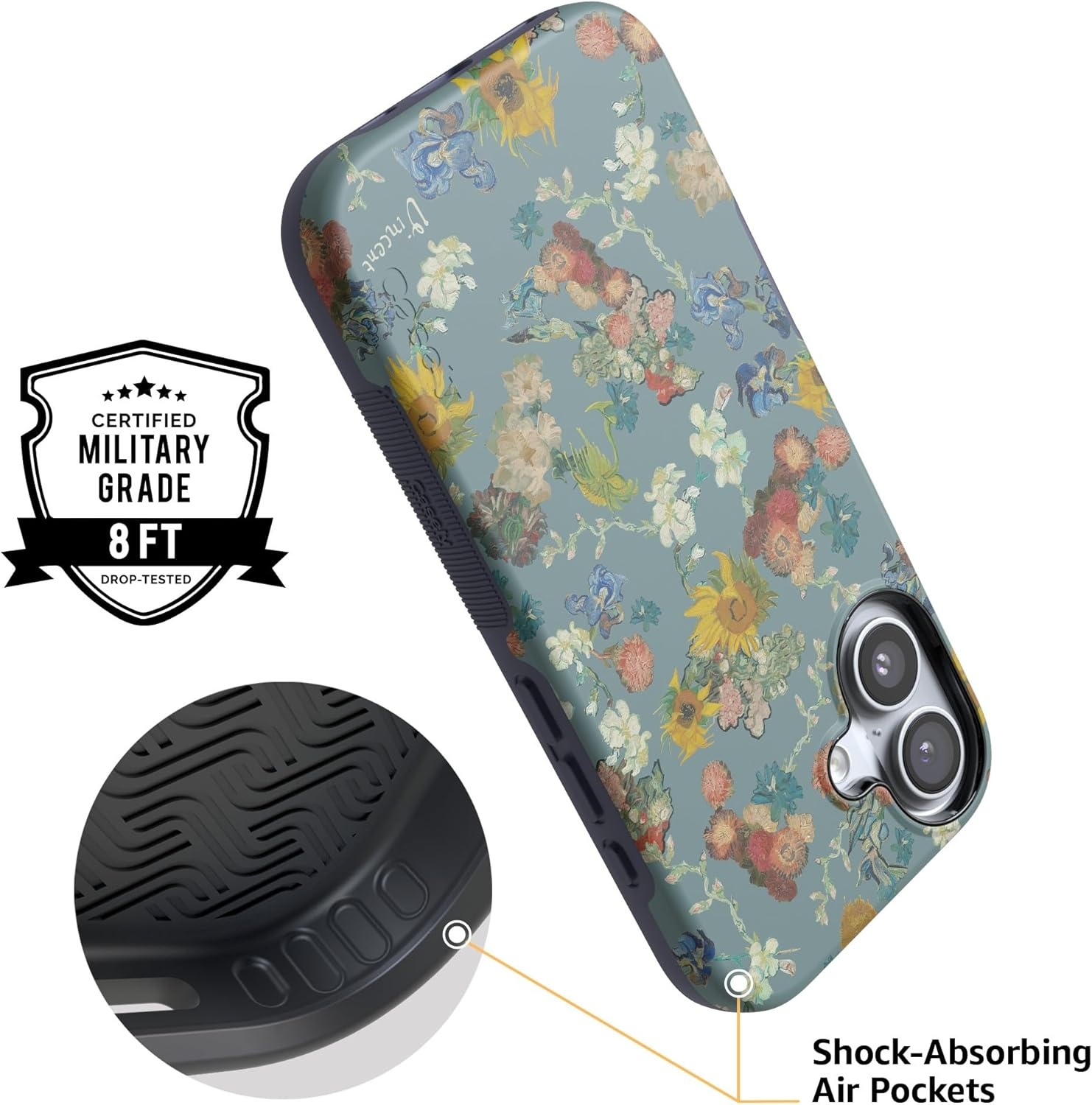 image:imageCasely iPhone 17 Case Starfish Wishes Coral Pink Shimmer Bold Protective Design MagSafe Compatible DesignVan Gogh Vincents Flowers