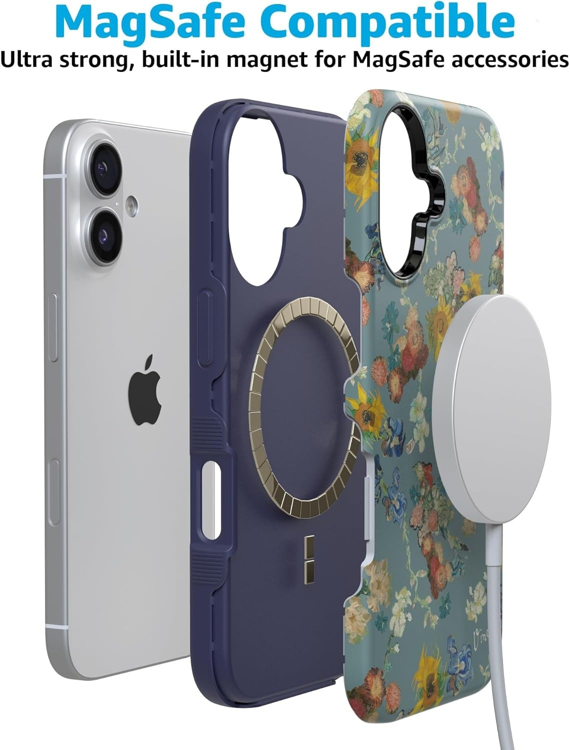 image:imageCasely iPhone 17 Case Starfish Wishes Coral Pink Shimmer Bold Protective Design MagSafe Compatible DesignVan Gogh Vincents Flowers