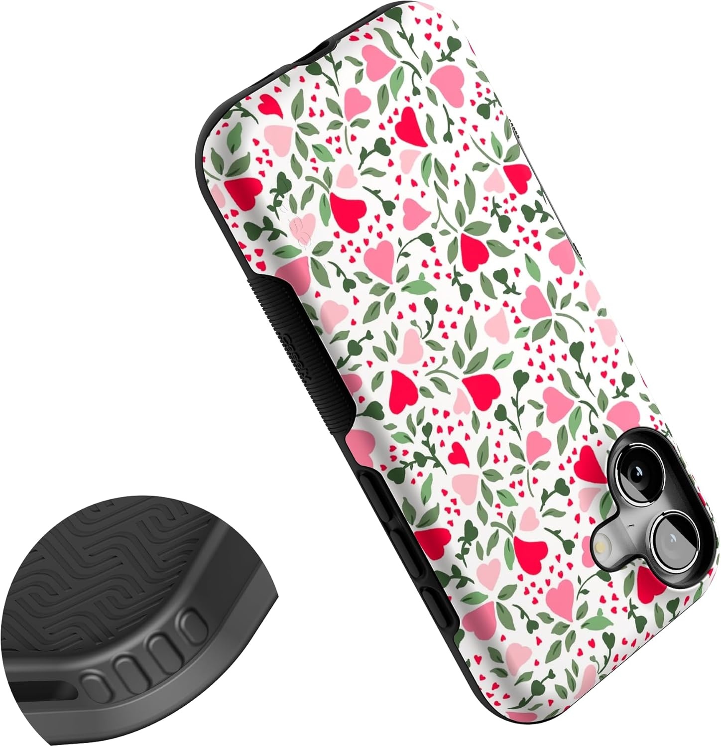 image:imageCasely iPhone 17 Case Starfish Wishes Coral Pink Shimmer Bold Protective Design MagSafe Compatible DesignVines of Love Floral Heart
