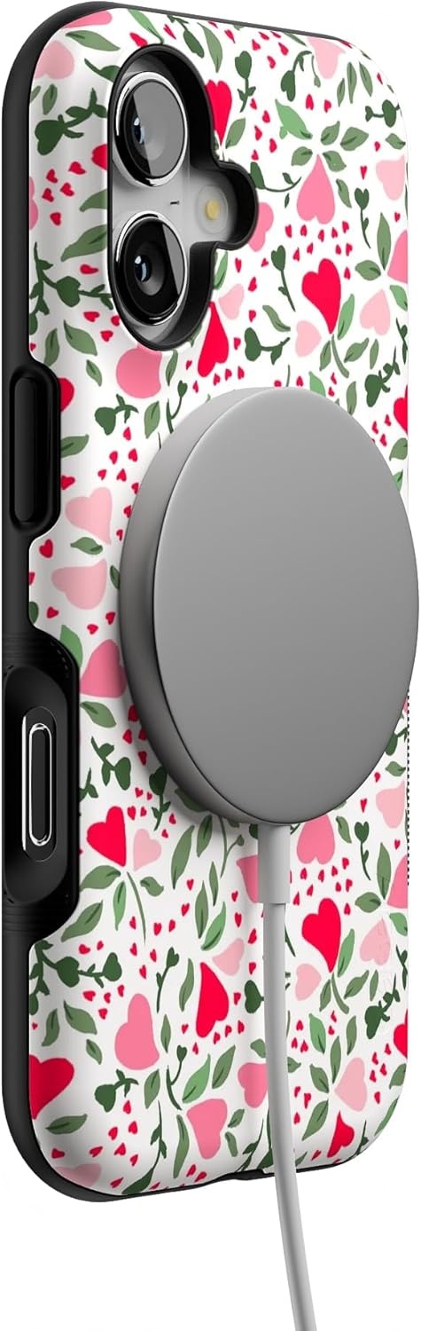 image:imageCasely iPhone 17 Case Starfish Wishes Coral Pink Shimmer Bold Protective Design MagSafe Compatible DesignVines of Love Floral Heart