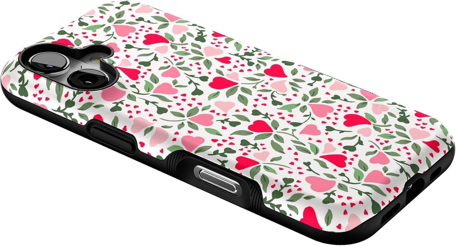 image:imageCasely iPhone 17 Case Starfish Wishes Coral Pink Shimmer Bold Protective Design MagSafe Compatible DesignVines of Love Floral Heart