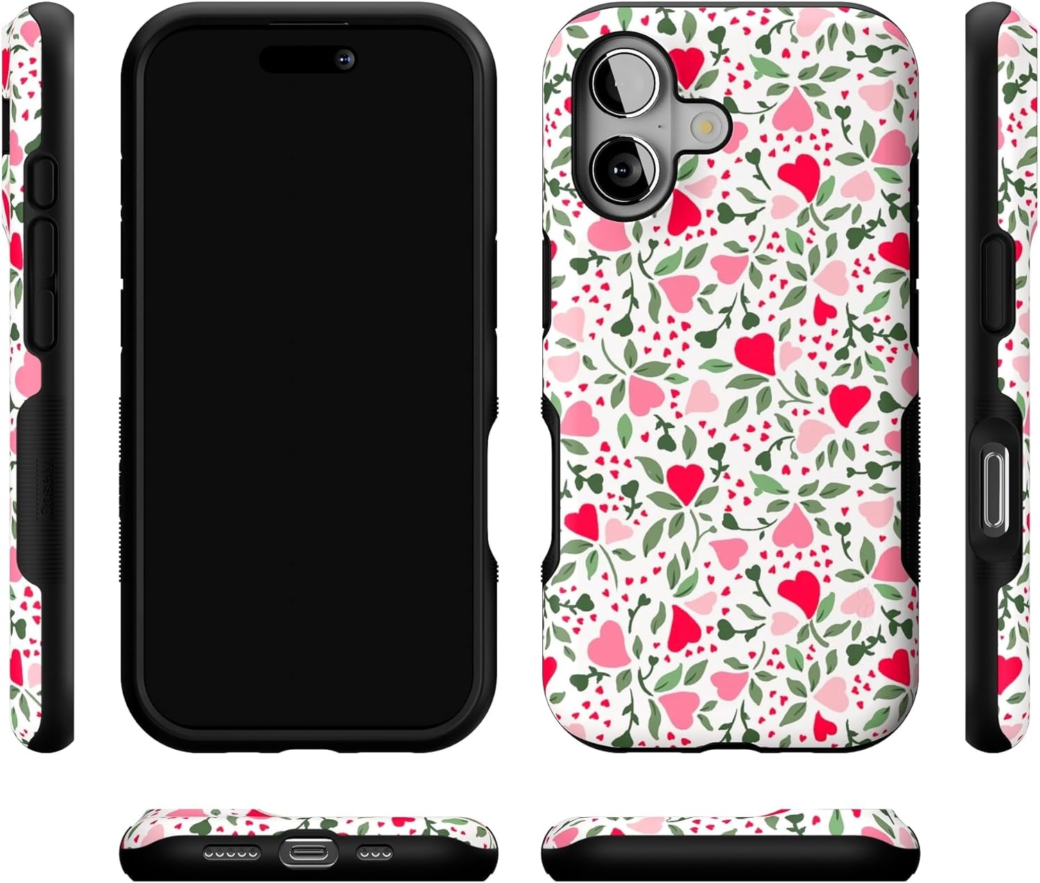 image:imageCasely iPhone 17 Case Starfish Wishes Coral Pink Shimmer Bold Protective Design MagSafe Compatible DesignVines of Love Floral Heart