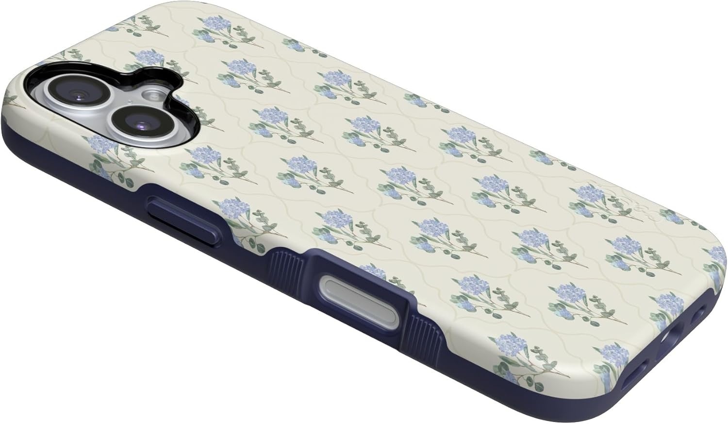 image:imageCasely iPhone 17 Case Starfish Wishes Coral Pink Shimmer Bold Protective Design MagSafe Compatible DesignVintage Garden Blue Hydrangea