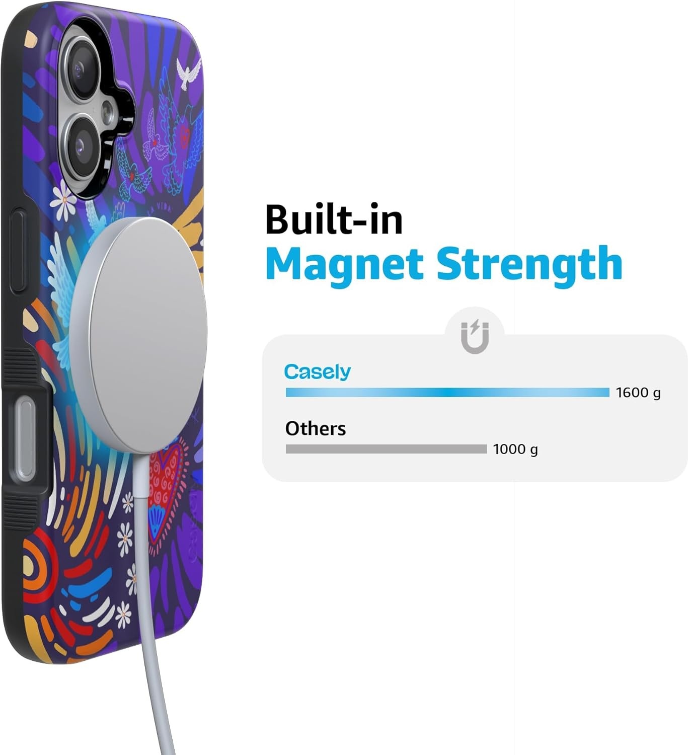 image:imageCasely iPhone 17 Case Starfish Wishes Coral Pink Shimmer Bold Protective Design MagSafe Compatible DesignViva La Vida Frida Kahlo Collage