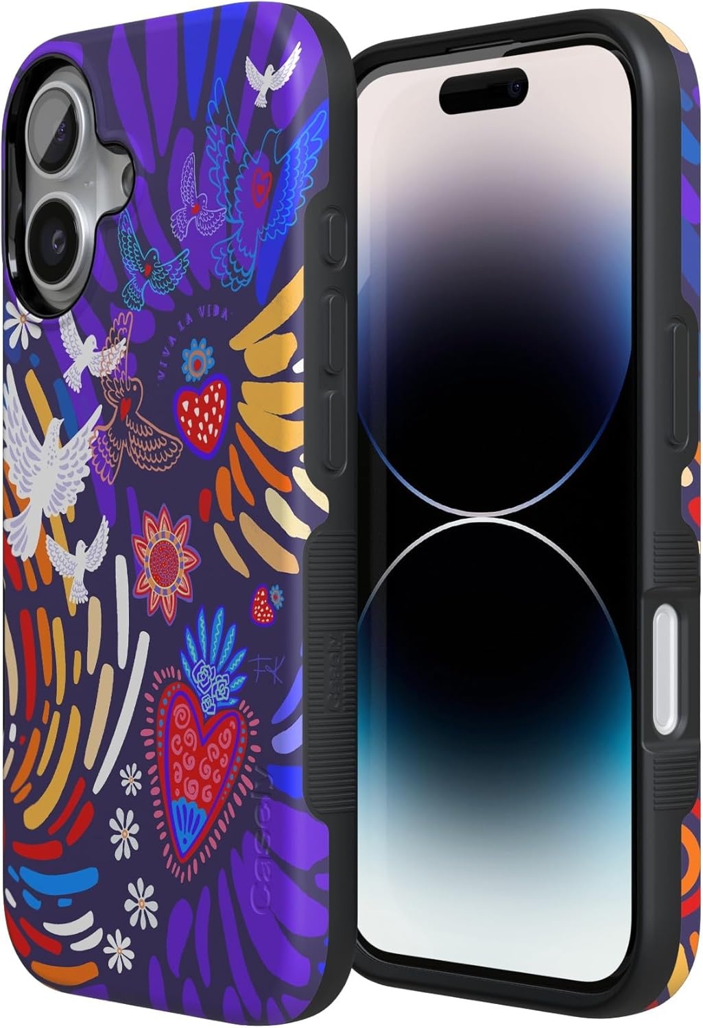 image:imageCasely iPhone 17 Case Starfish Wishes Coral Pink Shimmer Bold Protective Design MagSafe Compatible DesignViva La Vida Frida Kahlo Collage