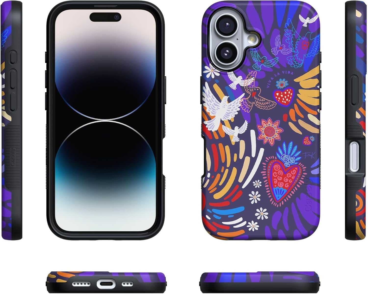 image:imageCasely iPhone 17 Case Starfish Wishes Coral Pink Shimmer Bold Protective Design MagSafe Compatible DesignViva La Vida Frida Kahlo Collage