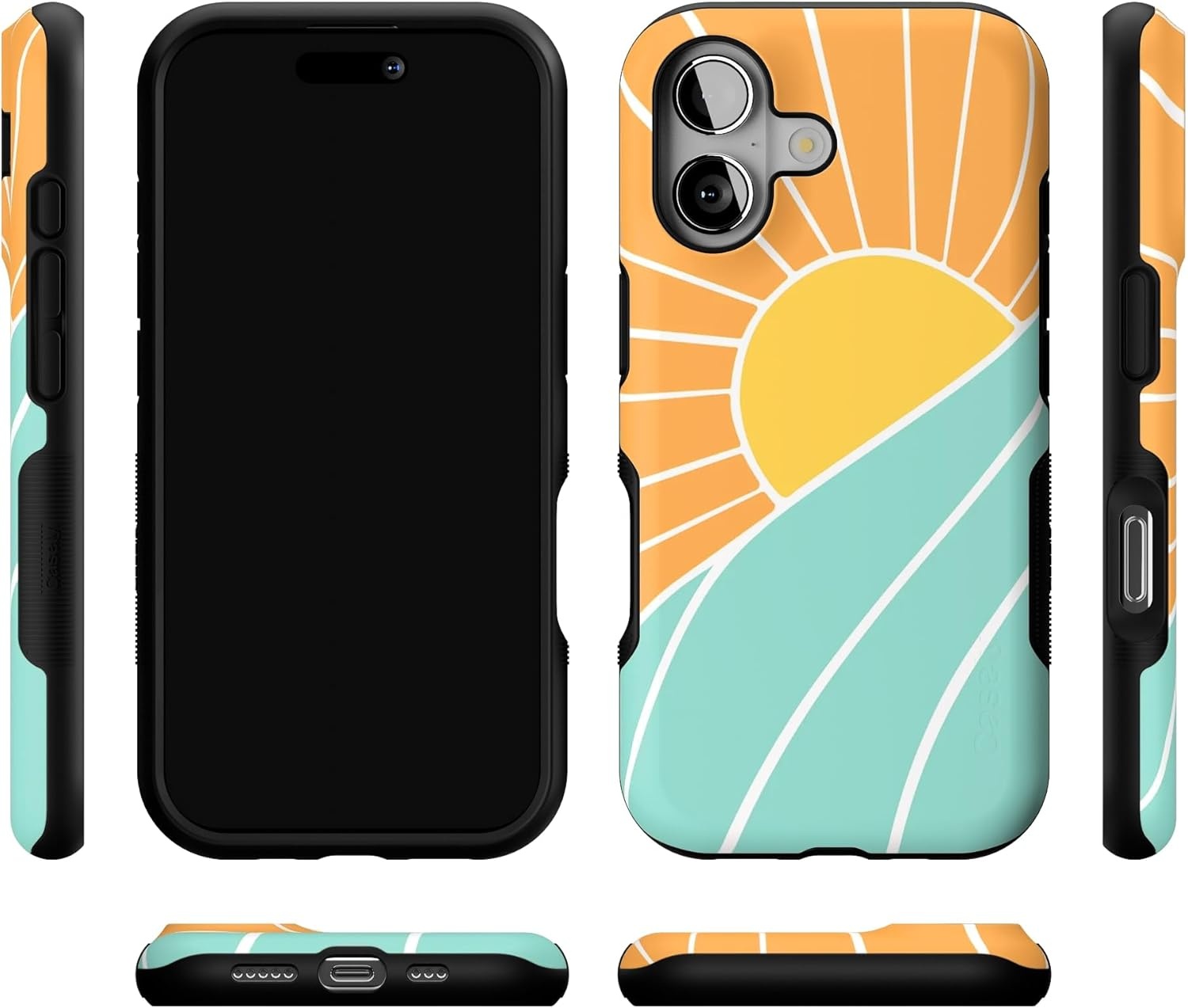 image:imageCasely iPhone 17 Case Starfish Wishes Coral Pink Shimmer Bold Protective Design MagSafe Compatible DesignWaves Rays Sunshine