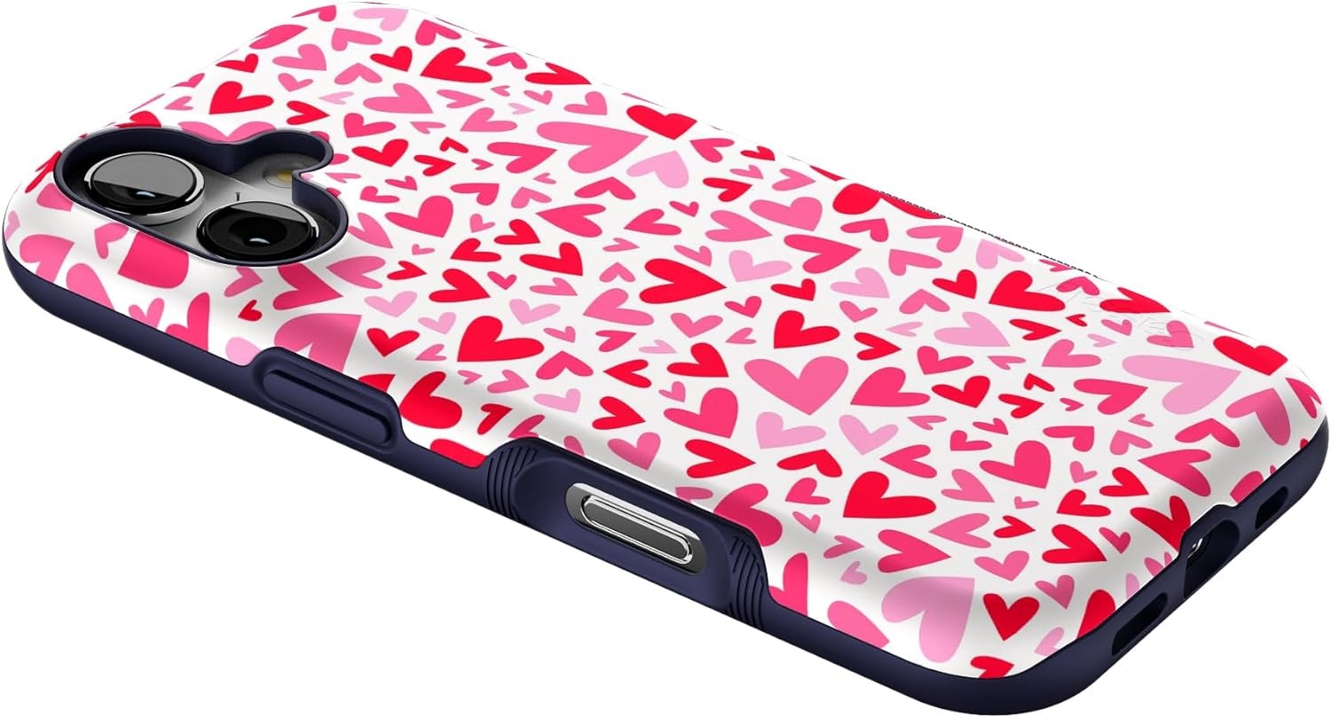 image:imageCasely iPhone 17 Case Starfish Wishes Coral Pink Shimmer Bold Protective Design MagSafe Compatible DesignXOXO Candy Hearts